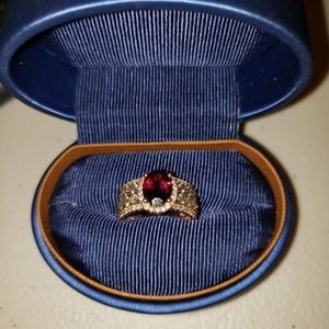 Raspberry Rhodolite Strawberry Gold Ring